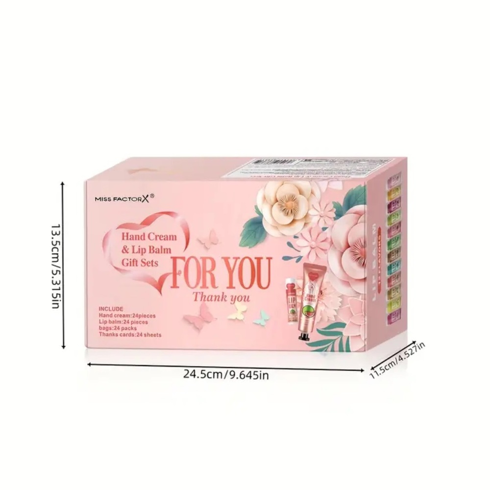 96 piece hand cream and lip balm Gift set NEW with thank you cards and bags - Picture 5 of 8